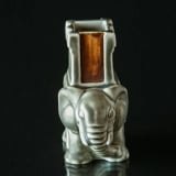Elephant Stoneware figurine with tower on its back in Indian style - Matches Holder No. 2126 Bing & Grondahl