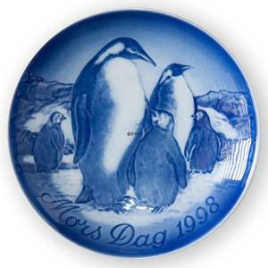 Pingvin med unger 1998, Bing & Grøndahl Mors dag platte | År 1998 | Nr. BM1998 | Alt. 1902698 | DPH Trading