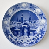 1895-1995 large Centenary Christmas plate, celebrating 100 years with christmas plates, Bing & Grondahl