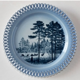 Bing & Grondahl, Plate, Animals in Twilight. Red deer herd