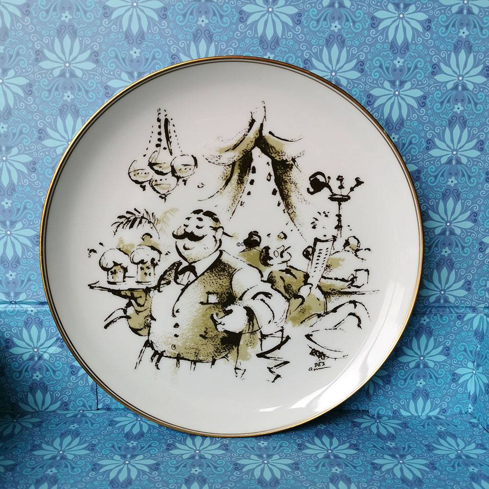 Bing & Grøndahl "Københavnerliv 1885" platte nr. 4, Café liv