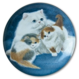 Bing & Grøndahl platte med Perser kat med killinger