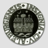 Stadtwappenteller, ALLEBURGENSIS INSIGNIA CIV, Bing & Gröndahl