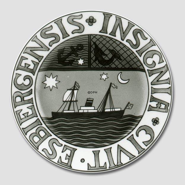 Byvåben platte, ESBIERGENSIS INSIGNIA CIVIT, Bing & Grøndahl