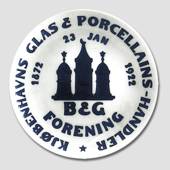 Jubilæums platte, Kjøbenhavns Porcellains handler forening 1872-1922, Bing ...