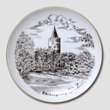 Vordingborg plate, drawing in brown, Bing & Grondahl