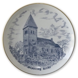 Stovring Church plate, drawing in blue, Bing & Grondahl