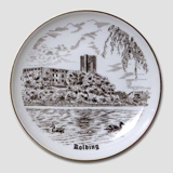 Bing & Grondahl Plate with Kolding Hus, drawing in brown