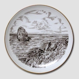 Bing & Grondahl Plate Bulbjerg, drawing in brown