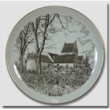 Haarby Church plate, drawing in brown, Bing & Grondahl