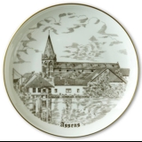 Assens plate, drawing in brown, Bing & Grondahl