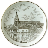 Assens plate, drawing in brown, Bing & Grondahl