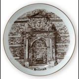 Part of Frederiksborg Castle - Hillerød plate, drawing in brown, Bing & Grondahl