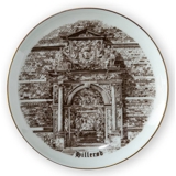 Part of Frederiksborg Castle - Hillerød plate, drawing in brown, Bing & Grondahl