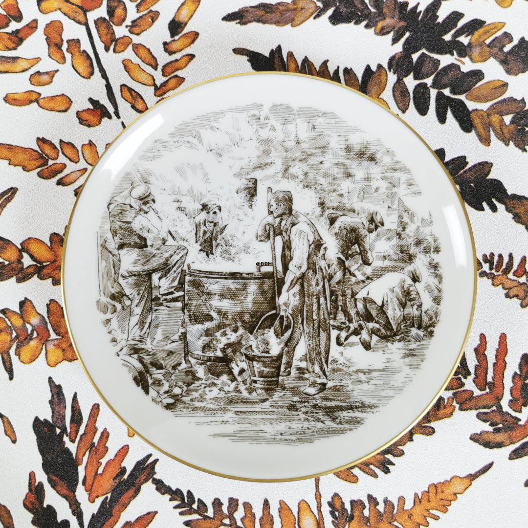 Asfaltør, brun stregtegning, Bing & Grøndahl