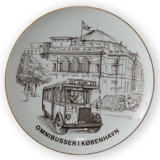 Bing & Gröndahl Kopenhagen Omnibusteller, Zeichnung in Braun, 1863-1972