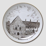 Bing & Grondahl Plate, Kalundborg, drawing in brown