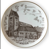 Bing & Gröndahl Teller, St. Peters Kirche, Næstved, Zeichnung in Braun