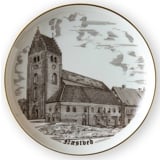 Bing & Grøndahl Platte, Skt. Peders Kirke, Næstved, brun stregtegning