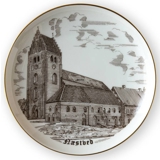 Bing & Gröndahl Teller, St. Peters Kirche, Næstved, Zeichnung in Braun