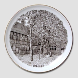 Bing & Grondahl Plate, Odense, drawing in brown