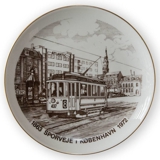 Bing & Grondahl Copenhagen Tramways-plate, Tram, drawing in brown, 1863-1972