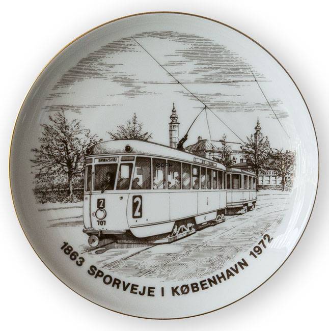 Bing & Grøndahl Platte, Sporveje i København, brun stregtegning 1863-1972