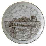 Bing & Grondahl Plate, Marstal, drawing in brown