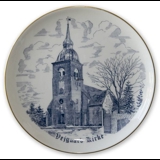Vejgaard Kirche Teller, Zeichnung in blau, Bing & Gröndahl