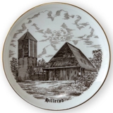 Hillerød Kirchenteller, Zeichnung in braun, Bing & Gröndahl