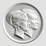 Bisquit platte med Silhuet af Margrethe og Henrik 10 juni 1967, Bing & Grøndahl