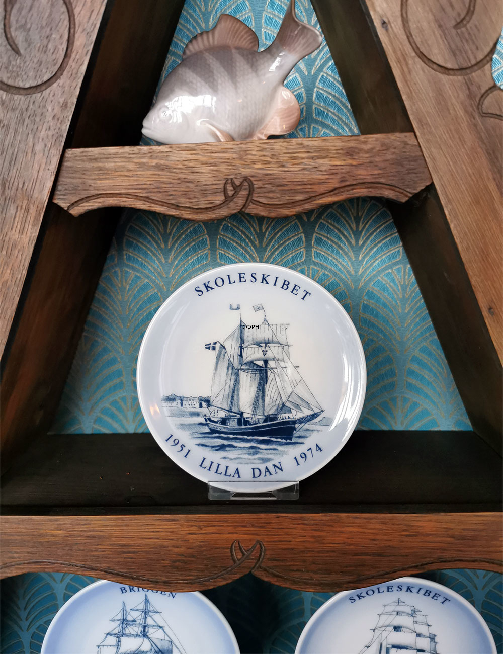 Skoleskibet Lille Dan, 1951 - 1974, Bing & Grøndahl mini platte / plakette
