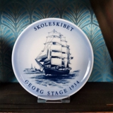 Skoleskibet Georg Stage, 1934, Bing & Grøndahl mini platte / plakette