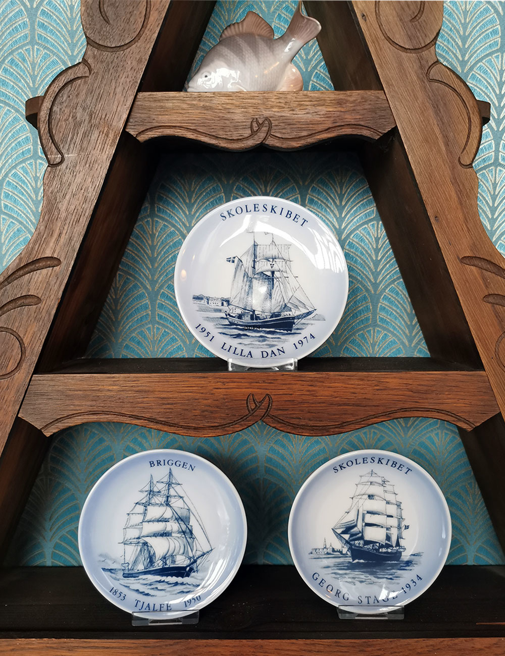 Briggen Tjalfe, 1853-1950, Bing & Grøndahl mini platte / plakette