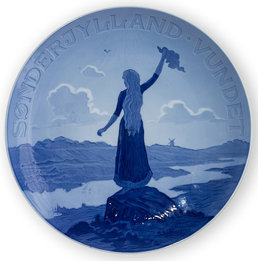 Mindeplatte, Sønderjylland vundet, Ø 33 cm, Bing & Grøndahl