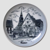 Bing & Grøndahl Platte, Tønder, blå stregtegning