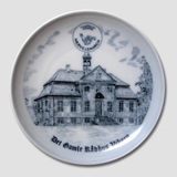 Plate , Ox Road March, The Old City Hall Viborg, Drawing in blue, Bing & Grondahl