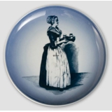 Plate with Lady Serving chocolate - Cloetta, Bing & Grondahl