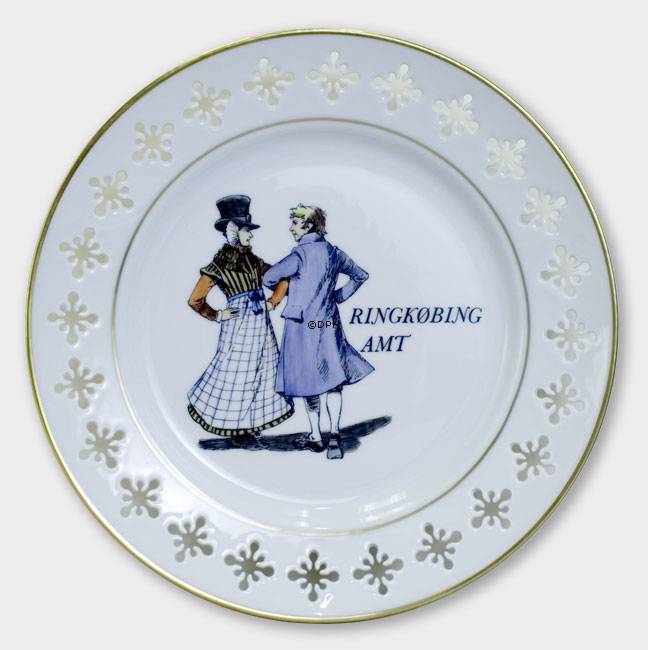 Platte med Danske Folkedansere, Ringkøbing Amt, Bing & Grøndahl