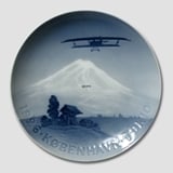 1926 Memorial plate, Plane Copenhagen to Tokyo, Bing & Grondahl