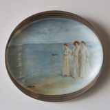 P.S. Krøyer oval platte , Aftentur ved Stranden, Bing & Grøndahl