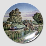 Plate in the series "The Romance of the Waterways", Royal Worchester