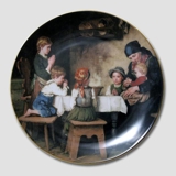 Plate no 1 with Masterpieces by Franz Von Defregger, Lilien Porzellan