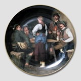 Plate no 2 with Masterpieces by Franz Von Defregger, Lilien Porzellan