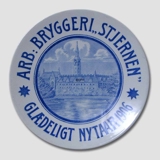 Brewery plate, The Workers Brewery "Stjernen" (Star)