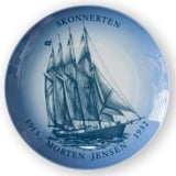 Ship plate, The Schooner Morten Jensen 1980, Bing & Grondahl