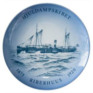 Skibsplatte, Hjuldampskibet Riberhuus 1982, Bing & Grøndahl | År 1982 | Nr. BS1982 | Alt. BNR8620-619 | DPH Trading