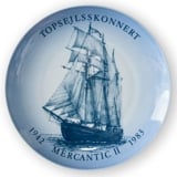 Schiffsteller, der Toppsegelschoner Mercantic II 1983, Bing & Gröndahl