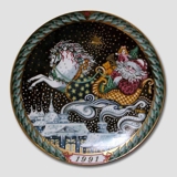 1991 Santa Claus plate, Bing & Grondahl