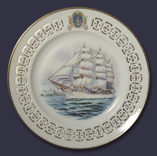 Skoleskibet Danmark. Windjammer platte nr. 1,Bing & Grøndahl